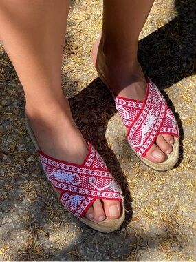 Legado Paris Anthropologie Women's espadrille Sandal EU 39 US 8 Handmade